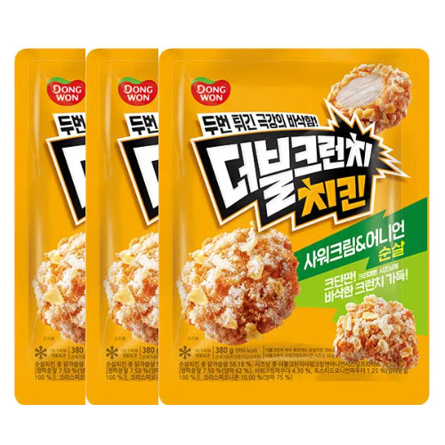 [동원] 더블크런치 사워크림&어니언 시즈닝 치킨 380g x 3개
