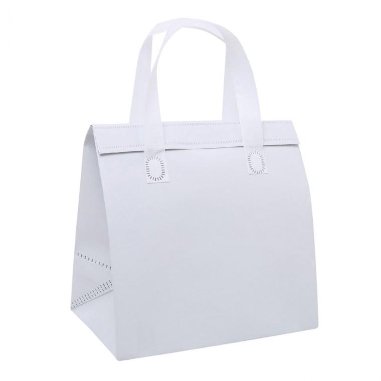 부직포 쿨러백 냉온 배달가방 쇼핑백 화이트 보온보냉 소24x24x15cm
