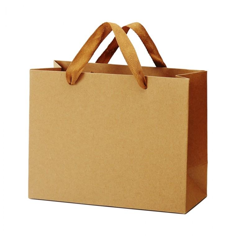 쇼핑백 고급지 종이가방 크라프트 면끈 종이쇼핑백 무지쇼핑백 23x18cm