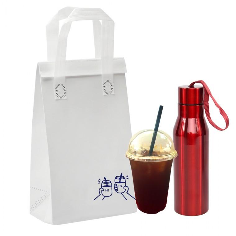 보틀 부직포 냉온 쇼핑백가방 화이트18cmx30cm 텀블러 보온보냉 아이스백