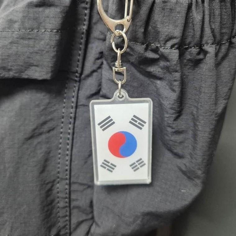 국기 키링 개성있는 태극기 열쇠고리 선명한 아크릴 가방참