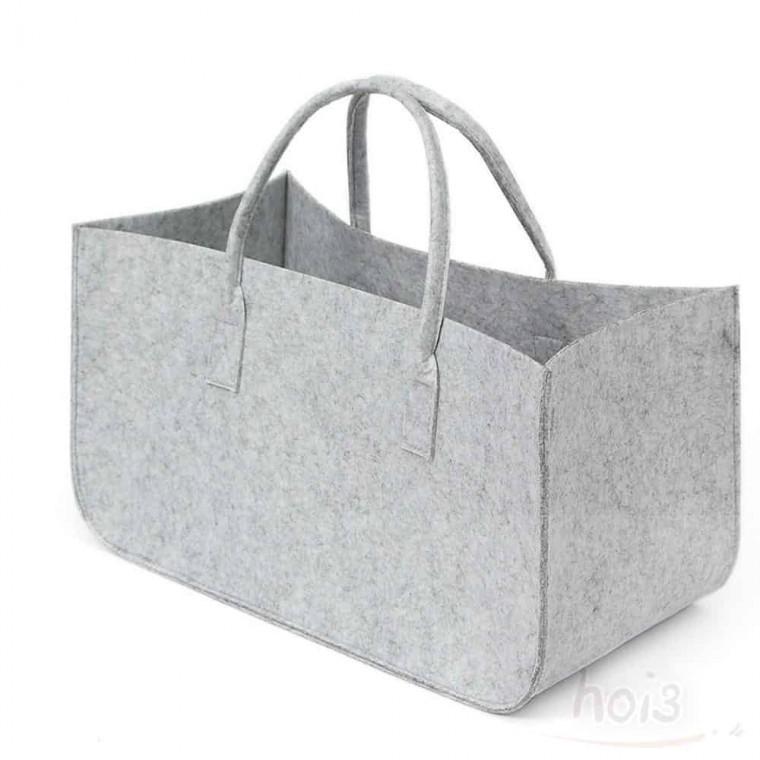 호이 펠트 수납 바구니 50x25cm 그레이 장난감바스켓 수납가방 정리바구니