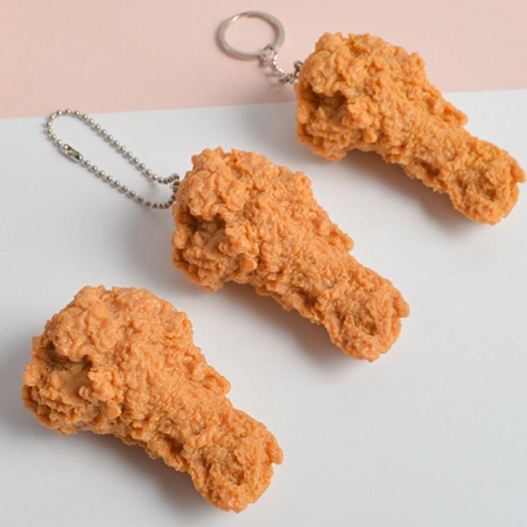 닭다리 치킨 모양 소품 열쇠고리 가방 장식 자동차 키 홀더 재미