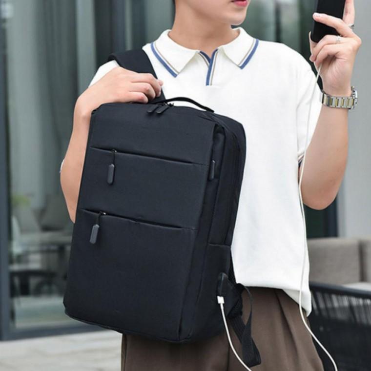 노트북 더블 지퍼 백팩 직장인 USB 충전 책 가방