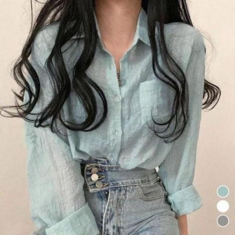 여성 베이직 긴팔 여름 셔츠 F 00 0 와이셔츠 여자여름 시원한셔츠 여성여름셔츠