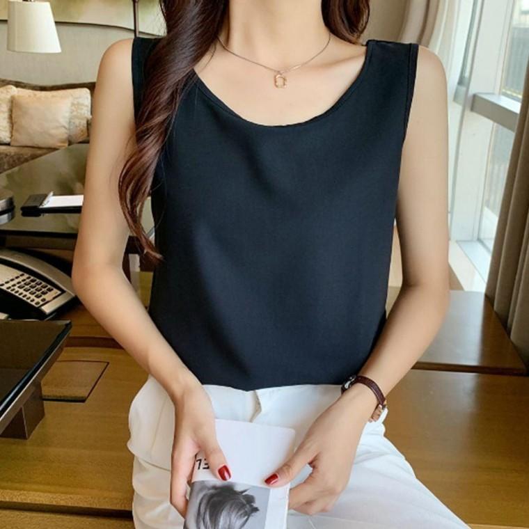 여성 여름 민소매 이너 나시 티 슬리브리스 블랙 민소매티 여성나 시티 여자 여름티