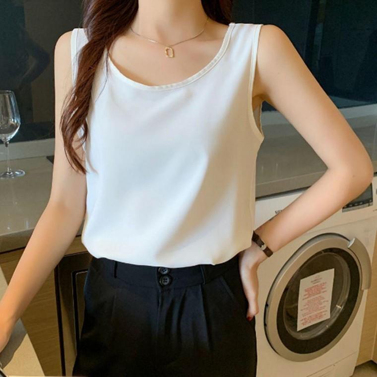 여성 여름 민소매 이너 나시 티 슬리브리스 화이트 민소매티 여성나 시티 여자 여름티