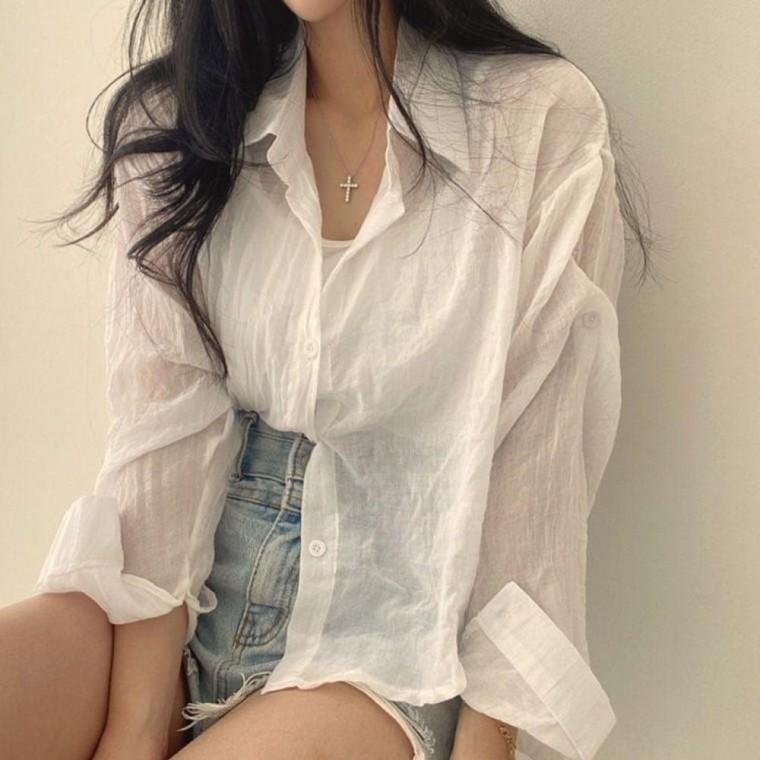 롤업 로켓 여름 셔츠 00 0 긴팔 얇은 셔츠 여성 간절기 여름 봄