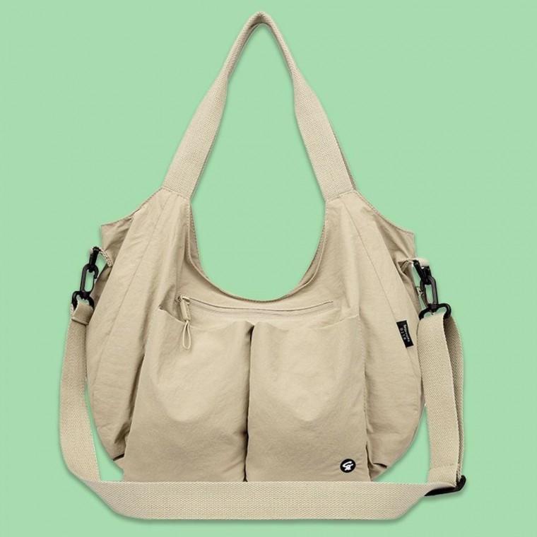 나일론 크로스 숄더 백 데일리 여자 운동 가방 beige 여성 여름 숄더백 천가방