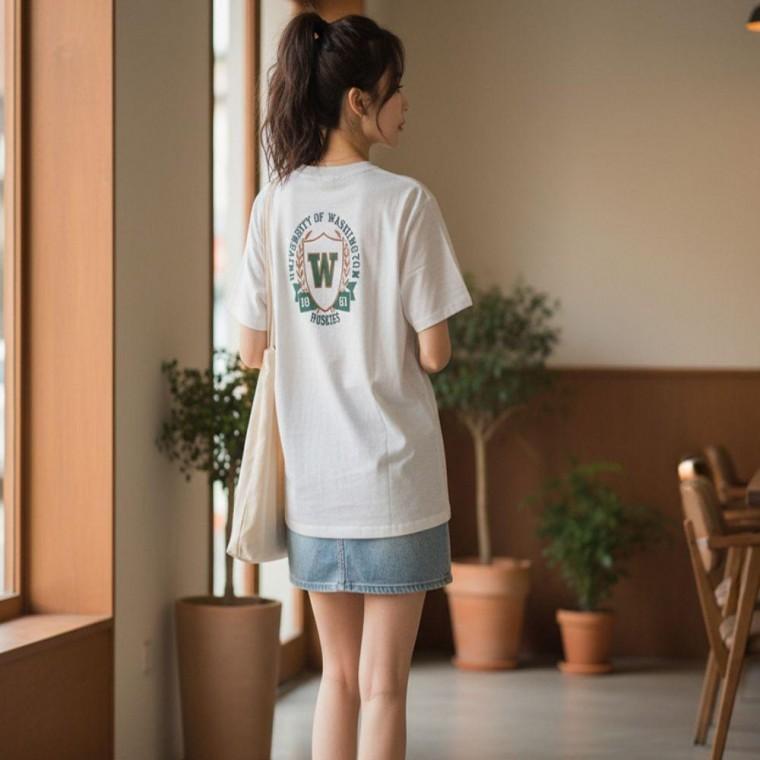 3컬러 귀여운 프린팅 여름 데일리 박시핏 반팔티셔츠