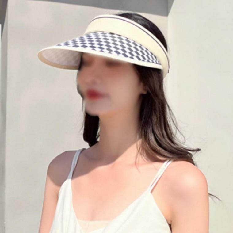 여성 여름 자외선차단 체크 가림막 버킷햇 썬캡 모자