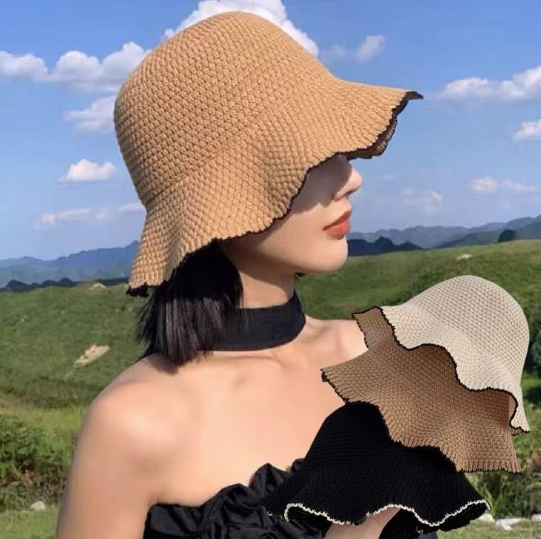웨이브핏 라탄 벙거지 봄 여름 버킷햇 여성 모자 왕골모자