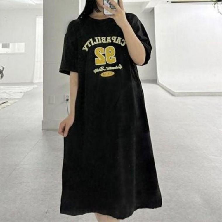 케파빌리티 오버핏 반팔 원피스 F 0 홈 데일리 롱 원피스 여름