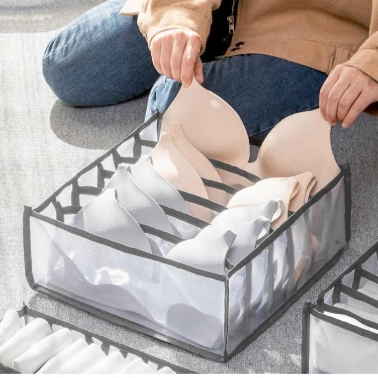 메쉬 6칸 브라 속옷 정리함 서랍 칸막이 수납 보관 파우치 정리 케이스