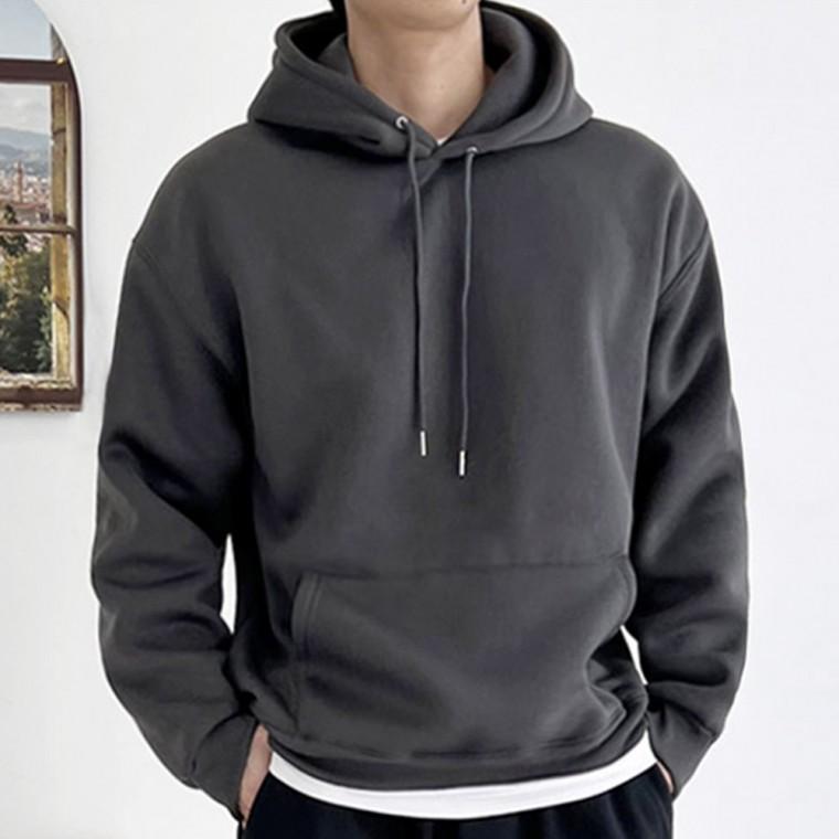 남자 남성 기모 후드티 기본 베이직 데일리 캐주얼 무지 티셔츠 긴팔 일상 실내 운동 겨울 심플 컬러 가을