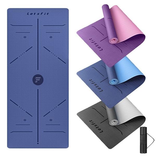 1+1SET Letsfit 렛츠핏 프리미엄TPE 요가매트 필라테스 홈트 운동매트