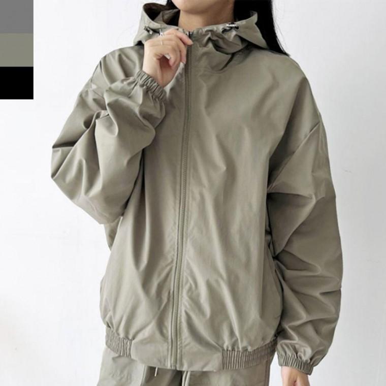 여성 바람막이 후드 자켓 1P 점퍼 데일리룩 운동복