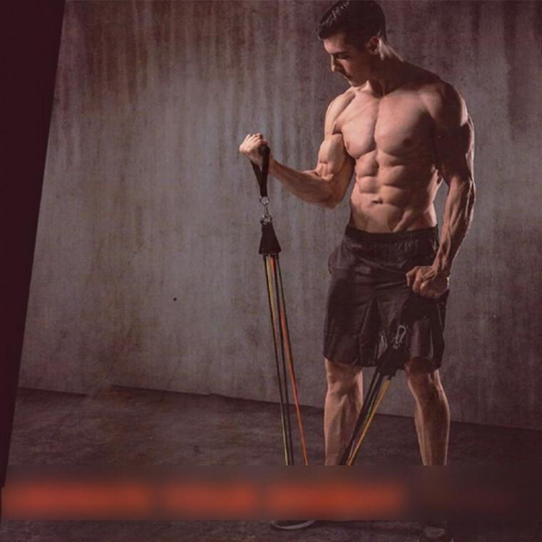 100LB 튜빙 밴드 세트 저항 운동 홈트 근력 강화 스트레칭 헬스 트레이닝