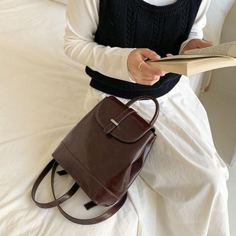 여성 직장인 가죽 백팩 데일리 예쁜 가방 커피 브라운 여성백팩 여자백팩 가죽백팩