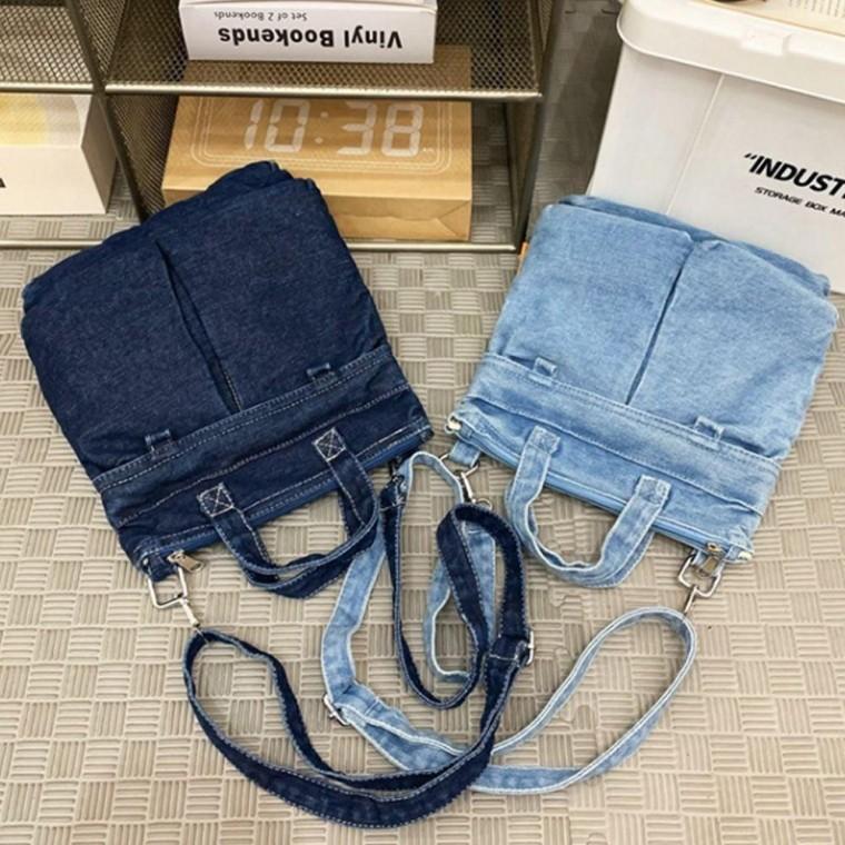 데일리 여행용 데님 크로스 백 캐주얼 가방 가벼운 미니 휴대폰 핸드폰 미니백 여성 엄마