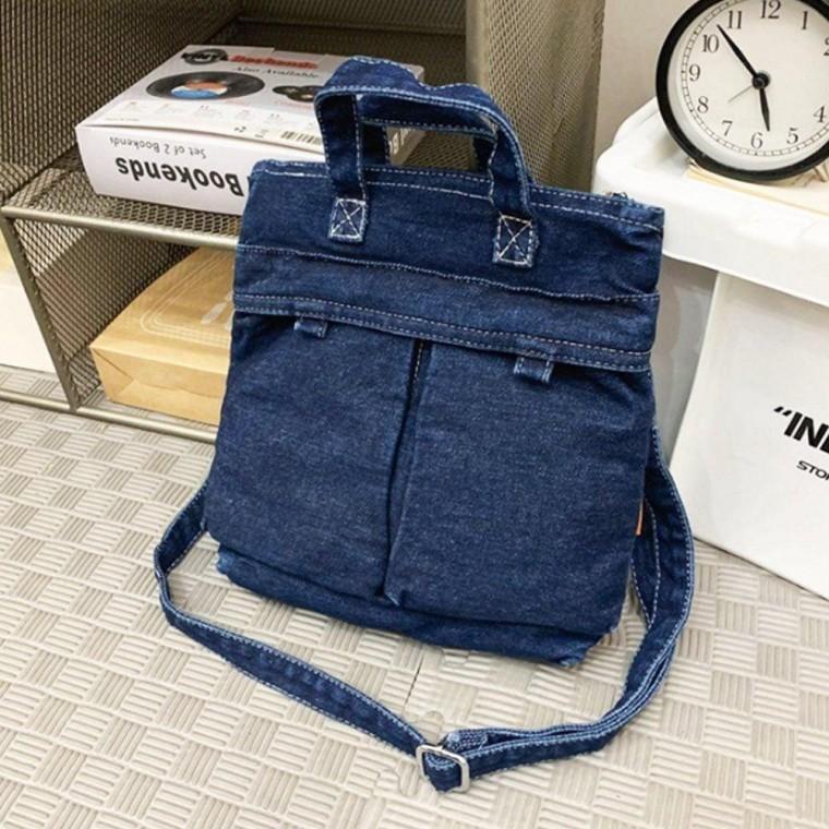 데일리 여행용 데님 크로스 백 캐주얼 가방 블루 가벼운 미니 휴대폰 핸드폰 미니백 여성