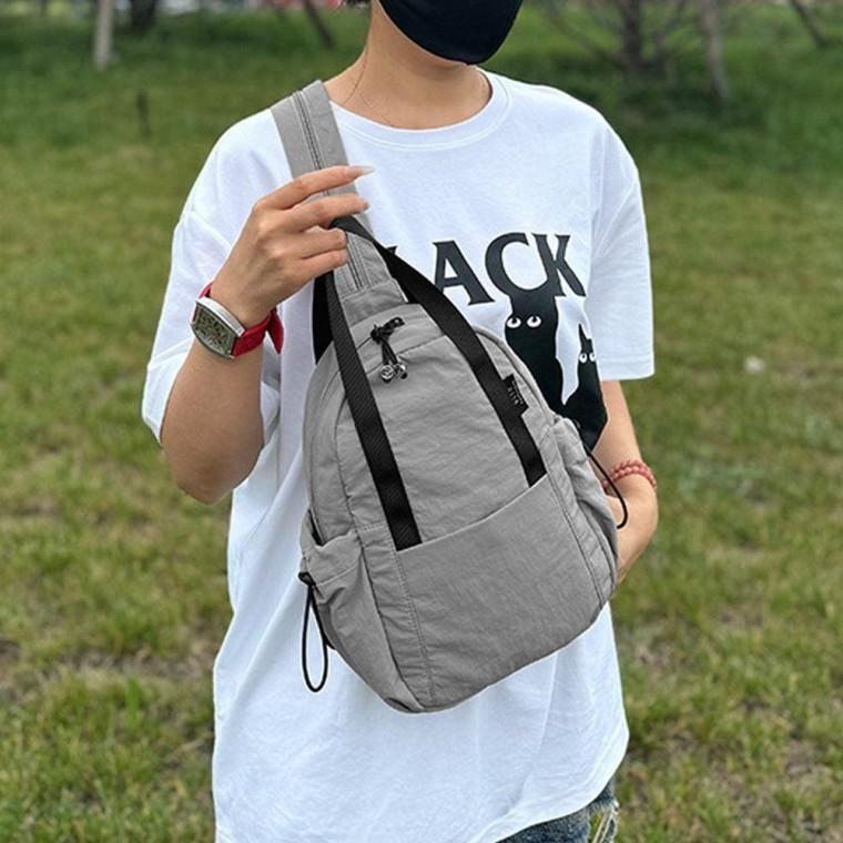 데일리 미니 나일론 슬링 백팩 직장인 가방 그레이 여성백팩 여행용백팩 직장인백팩