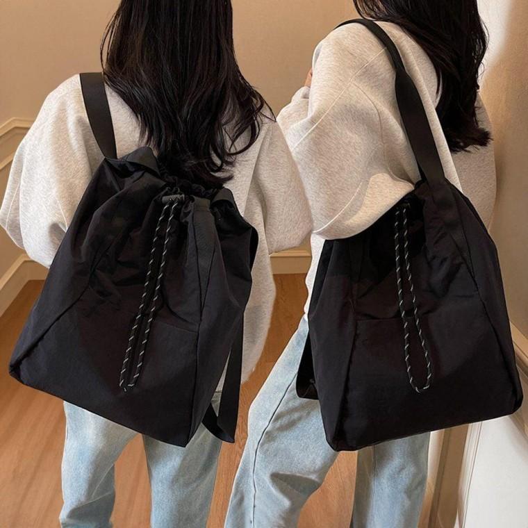 데일리 나일론 숄더 백팩 대학생 직장인 가방 블랙 여성백팩 여자백팩 나일론백팩
