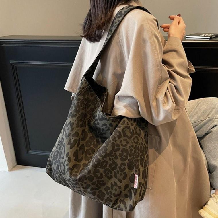 호피 레오 파드 숄더 데일리 백 여성 가방 카키 보부상 숄더백 데일리백 보부상백