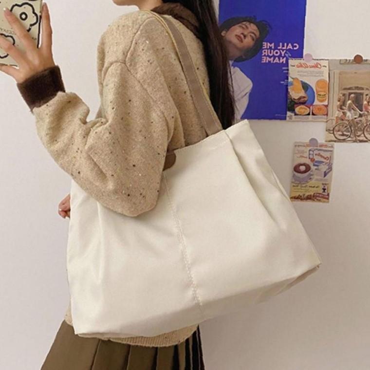 여성 빅사이즈 정품 심플 1P 보부상 가방 무지 수납