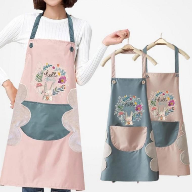 PA 앞치마 카페 예쁜 레빗 핸드타월 방수 주방 어린이집 공방 보육교사 선생님