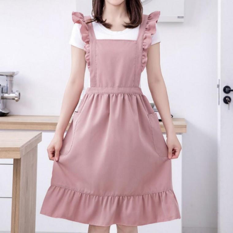 어린이집 공방 모던 프릴 방수 앞치마 원피스앞치마