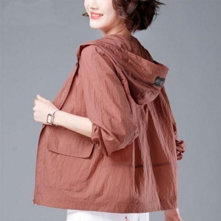후드 점퍼 여성 아노락 바람막이 여름 봄 가을 잠바 여성 여름 단추 골지 수영복 휴가 봄 가디건