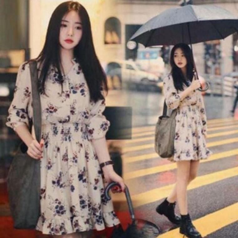 셔링 여름원피스 소녀스러움 봄 청순 플라워 꽃무늬원 여름 플라워 원피스 꽃무늬 봄