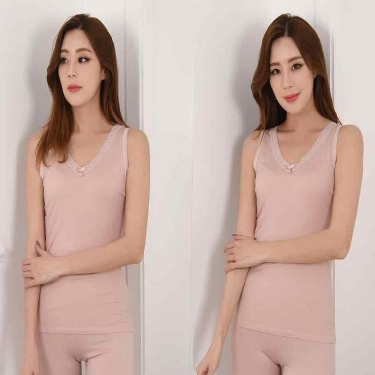 레이스 네크라인 런닝 여성런닝 여성민소매 여성러닝 여름나시