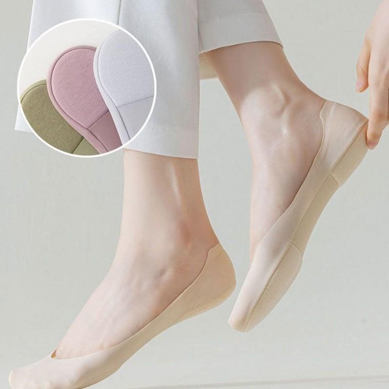 여성 앞꿈치 뒷꿈치 쿠션 미끄럼 방지 실리콘 덧신 여자 여름 메쉬덧신 실크 양말 쿨덧신