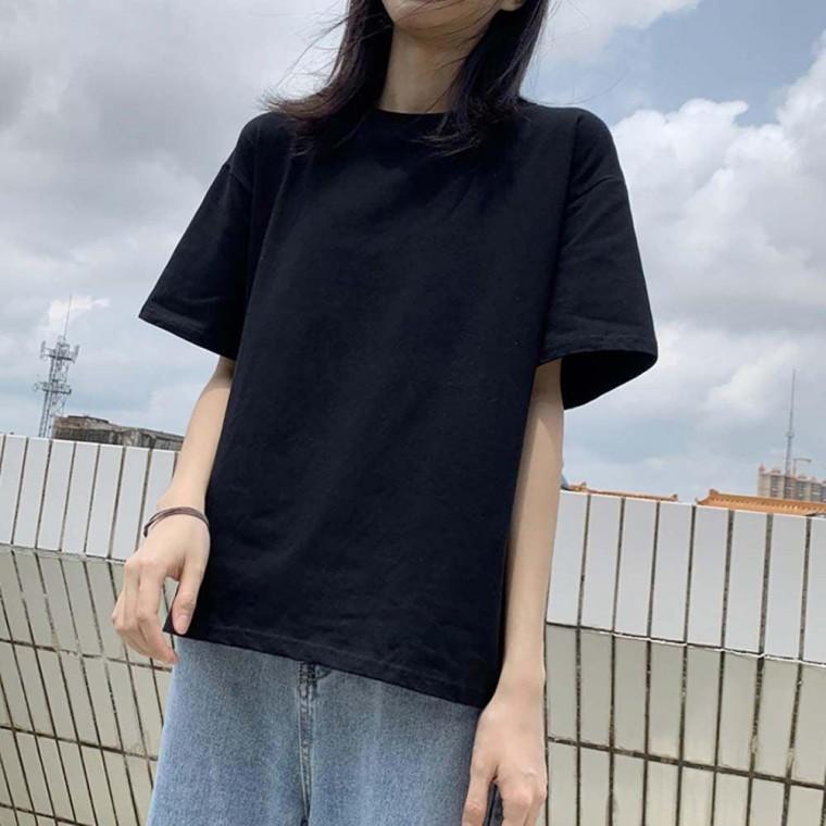 여자 루즈핏 스타일 다양한 색상 무지 반팔 티셔츠 여성 U넥 라운드 반팔티 이너 여름