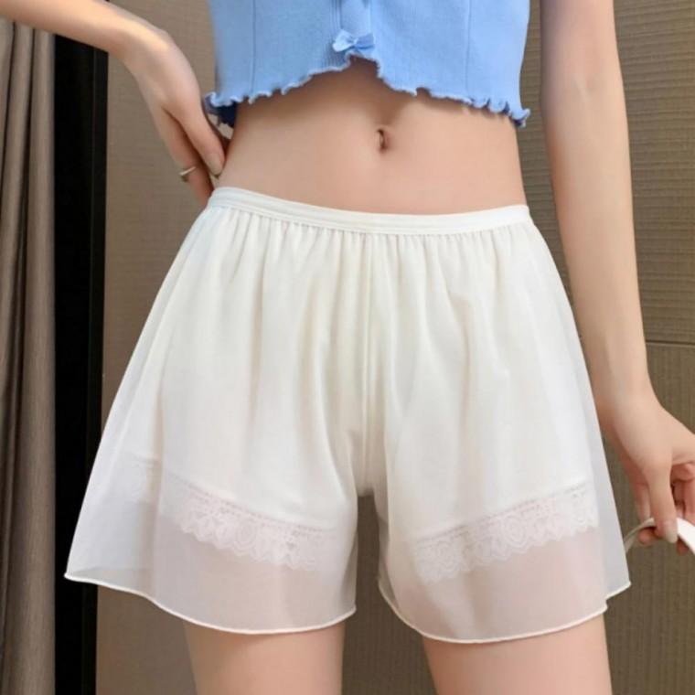여성 여자 여름 이중 레이스 치마 속바지 속옷 이너웨어 파자마