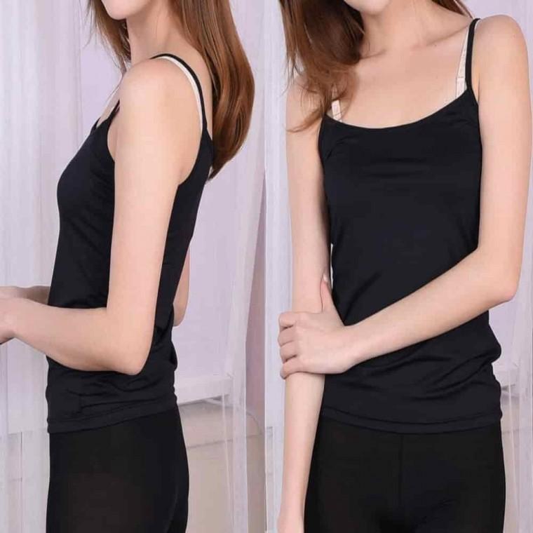 쿨론 끈 나시 심리스런닝 여성민소매 여름나시 면나시티