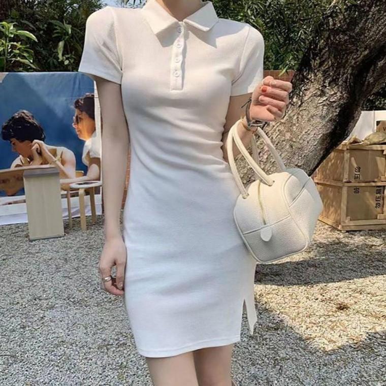 여자 외출 데이트 카라 밑단 트임 미니 짧은 원피스 레이어드 봄원피스 프릴 여름 레이스