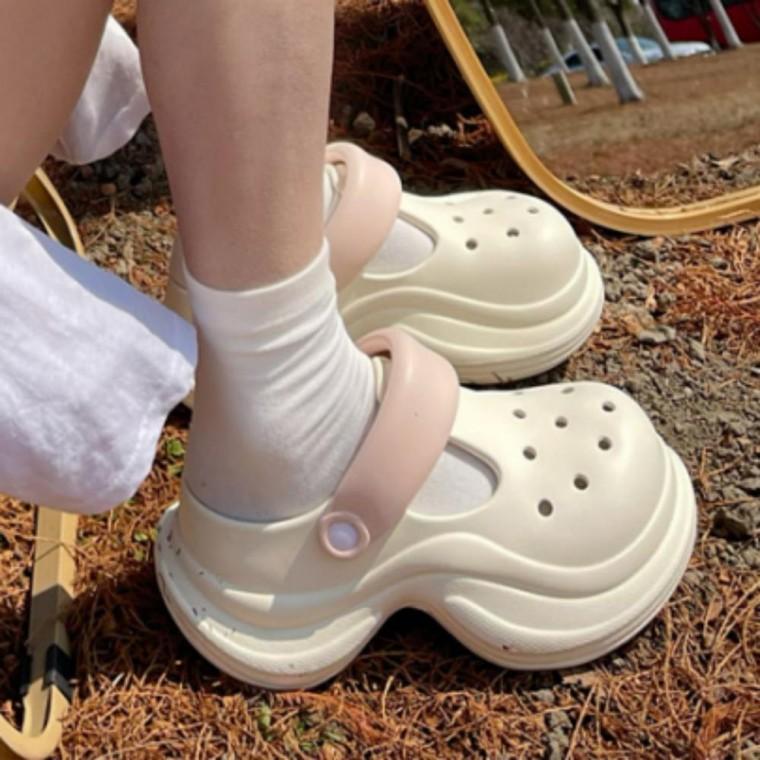 6cm 여름 폭신한 러블리 여성 키높이 샌들 슬리퍼 가벼운 신발 슬리퍼 키높이 통굽