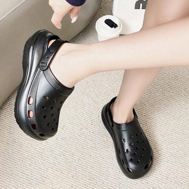 슬리퍼 키높이 웨지힐 5cm 통굽 가벼운 신발 펀칭 여름 여성 샌들 통굽샌들 슬리퍼