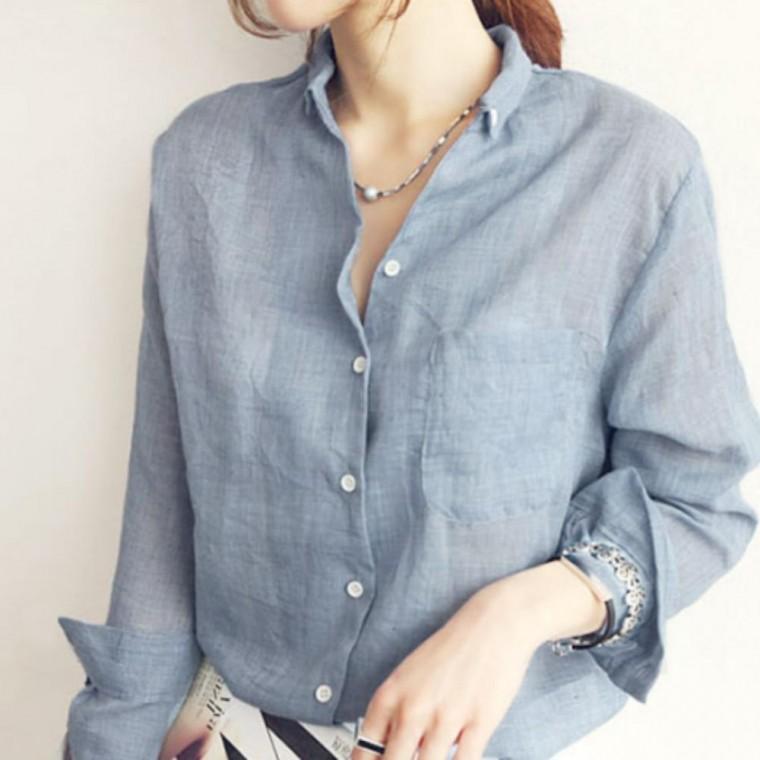 봄 여름 아우터 데일리 린넨 남방 여자 긴팔 셔츠