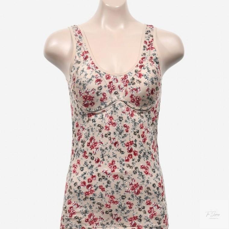 플라워 노와이어 몰드 브라런닝 브라탑나시 여름보정속옷 여자속옷 캡내장런닝