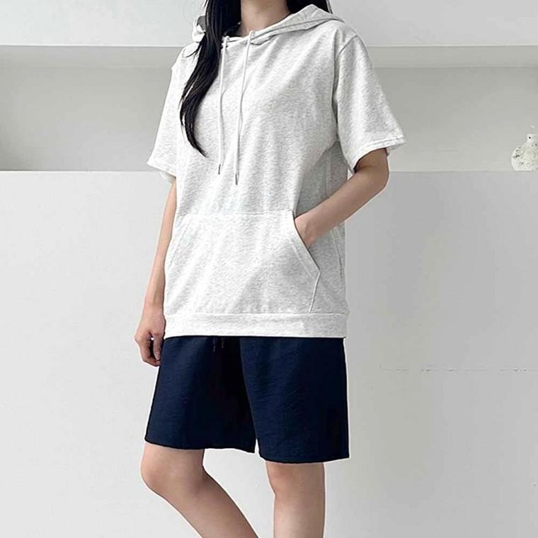 상의 트레이닝복 데일리 캐주얼 여름 후드반팔티 여자