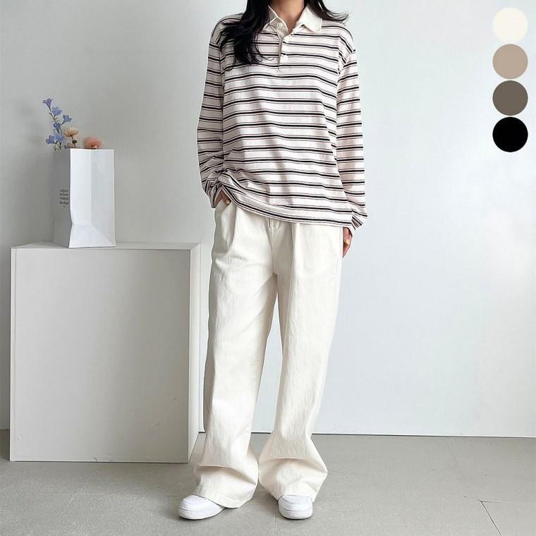 뒷밴딩 통바지 4색 면바지 여자 와이드팬츠 여름 편한