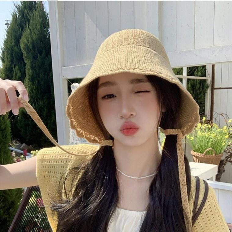 깔끔한스타일 레이스포인트 여름벙거지 스트랩 보닛햇
