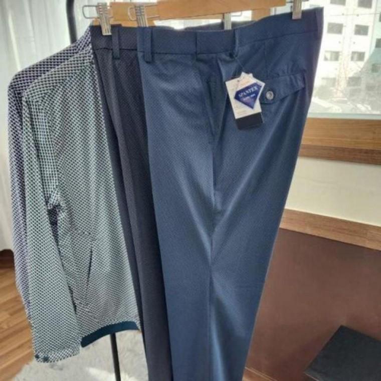 중년 남성 사방스판 봄여름 고급 골프바지 남성바지 남자바지 중년 봄바지