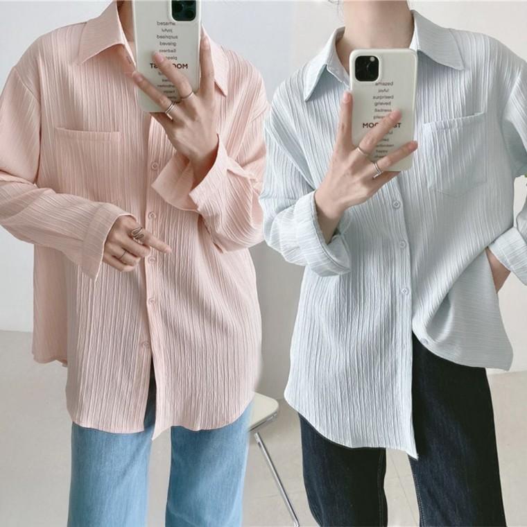 시스루 레이어드 오버핏 셔츠 여름 커버업 아사면
