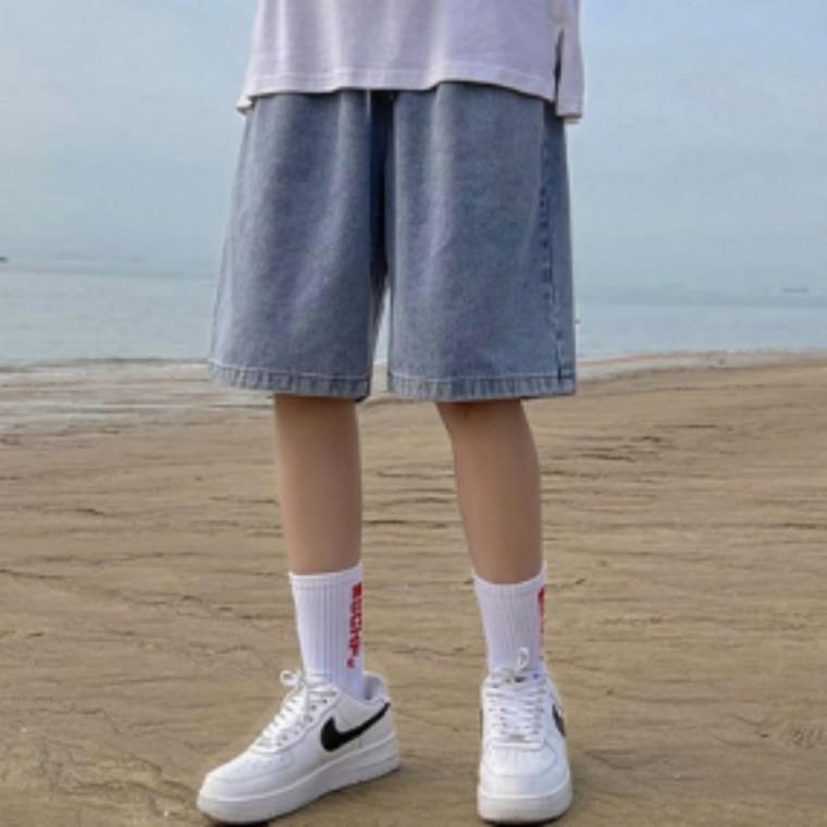 남자 스트릿 봄 여름 빈티지 스타일 워싱 루즈핏 캐주얼 반바지
