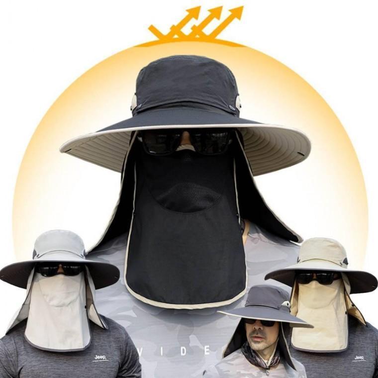 남자챙마스크햇 얼굴 커버 햇빛 자외선 차단 등산 낚시모자